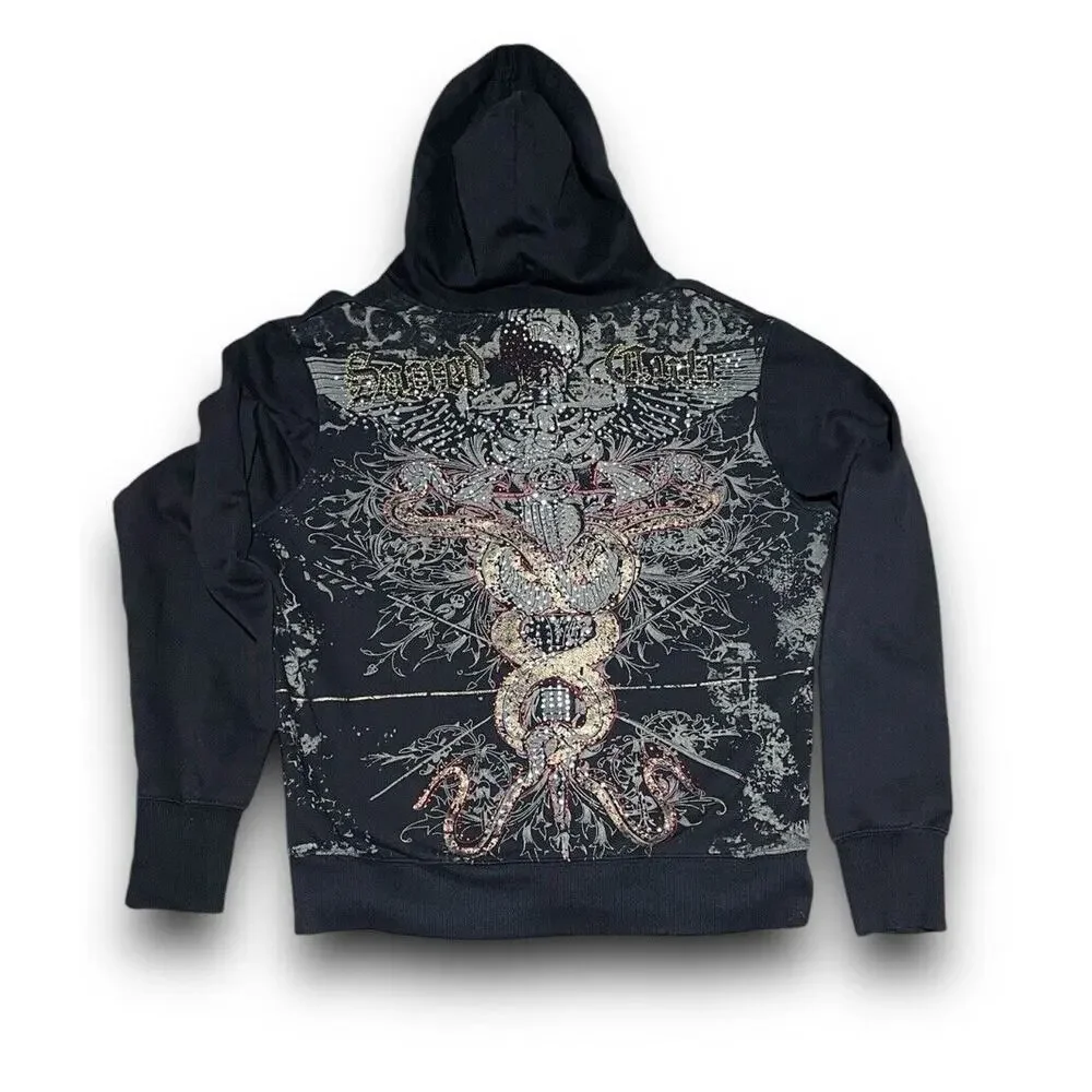 Vintage Y2K Sacred Cult Womens Hoodies Size Small‎ Rhinestones